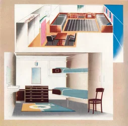 El nuevo transatlántico Orient contribuye a un nuevo estándar de decoración, 1935