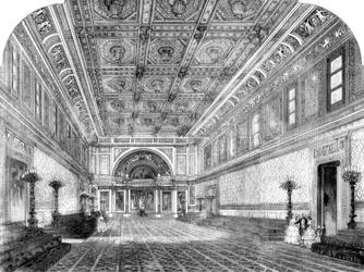 El nuevo salón de baile del Palacio de Buckingham, 1856