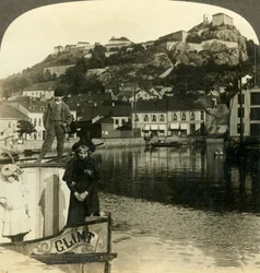 La antigua fortaleza de Fredrikshald, Noruega, c1905
