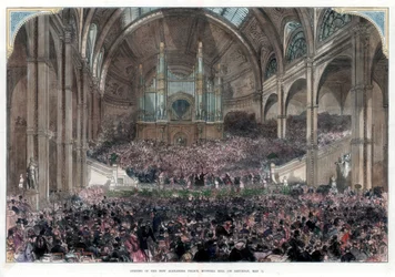 La inauguración del nuevo Alexandra Palace, Muswell Hill, 1 de mayo de 1875
