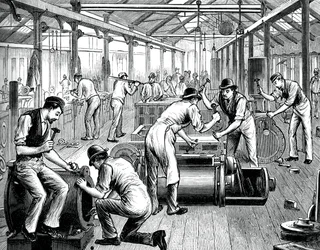 La tienda de bombas en una fábrica de Cornwall, c1880