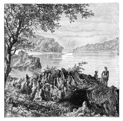 El río Salwen, arriba de Moulmein, Myanmar, 1895