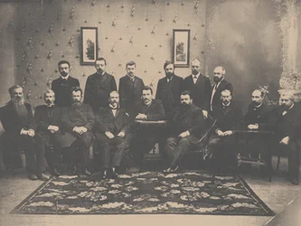 La sesión del Partido Democrático Constitucional, 1907
