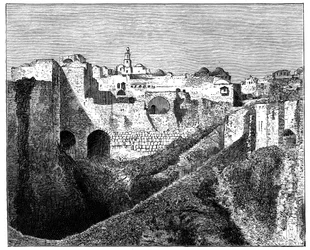 Las murallas del sur de Jerusalén, c1890