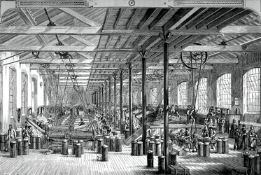La sala de hilado en las obras de cuerda de Shadwell, c1880