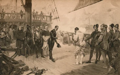La rendición de Don Anton a Sir Francis Drake, 1 de marzo de 1579 1905