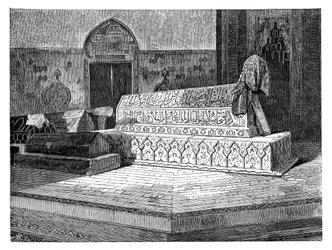 La tumba de Mehmed II en la Mezquita Verde, Bursa, Turquía, 1895