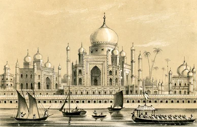 La tumba del favorito Sultán de Akbar Khan en Agra, 1847