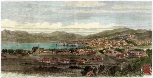 La ciudad y el puerto de Wellington, capital de Nueva Zelanda