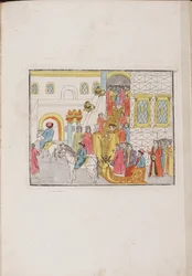 La ceremonia de boda del Zar Mijaíl Feodorovich y Yevdokiya Lukyanovna, 1810