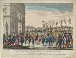 La procesión nupcial de Napoleón y María Luisa por los Campos Elíseos el 2 de abril de 1810, 1810