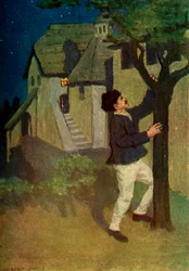 El joven sacude un árbol tres veces, 1917