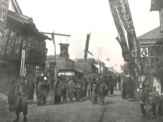 Calle del Teatro, Yokohama, Japón, 1895