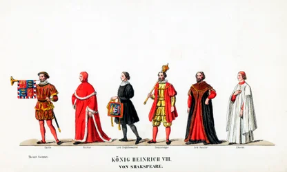 Diseños de vestuario teatral para la obra de Shakespeare, Enrique VIII