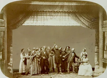 Grupo de teatro del Teatro Popular, Rusia, 1892