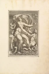 Tetis sentada con un tritón, siglo XVI