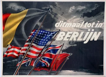 Esta Vez hasta Berlín, cartel de propaganda pro-Aliados belga, 1944