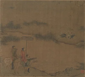 Tres jinetes cazando gansos salvajes, 960-1279