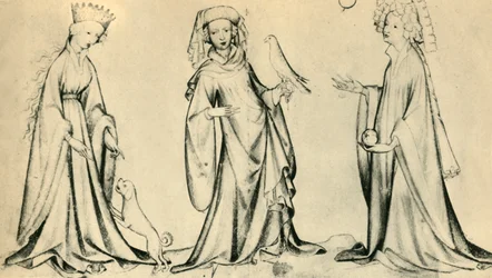 Tres mujeres jóvenes, c. 1400