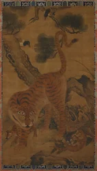 Tigre con cachorros y urracas, siglo XV