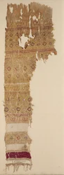 Tiraz con bandas de guilloche y flecos, 1100s