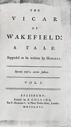 Página del título de El vicario de Wakefield, 1766