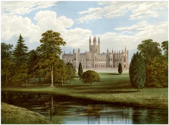 Toddington Park, Gloucestershire, hogar de Lord Sudeley, c1880
