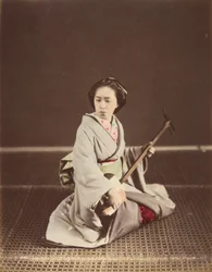 [Geisha de Tokio con Shamisen], 1870s