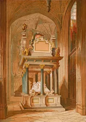 Tumba de la Reina Isabel. - Abadía de Westminster, c. 1845-1864