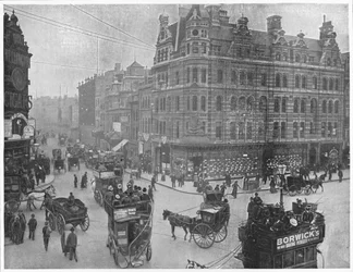 Esquina de Tottenham Court Road, Londres, c1903