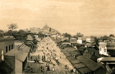 Ciudad y fortaleza de Trichinopoly, India, 1847