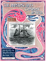 Anuncio comercial para The Printing Arts Company Limited, Londres, 1902-1903