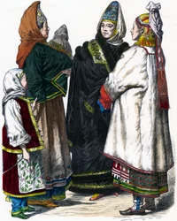 Traje tradicional ruso, c1850