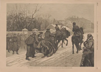 Transporte del herido Zar Alejandro II después del asesinato, 1881