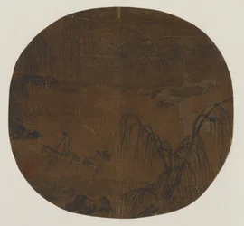 Viajeros bajo los sauces, dinastía Yuan o Ming, 1279-1644