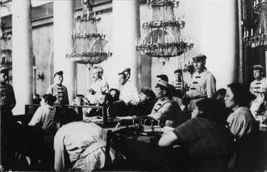 Juicio de los dirigentes del Partido Social-Revolucionario, Moscú, Rusia, agosto de 1922