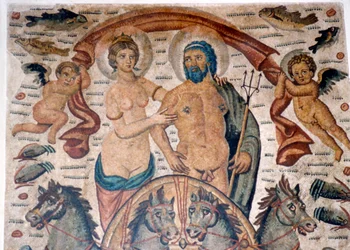 Triunfo de Neptuno y Anfitrite, mosaico romano, principios del siglo IV