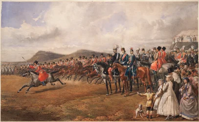 El zar Alejandro II revisando tropas, 1867