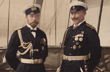 El zar Nicolás II y el káiser Guillermo II en Björkö, 1905