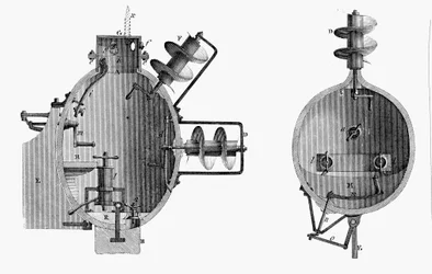 Tortuga, submarino diseñado por David Bushnell, 1787