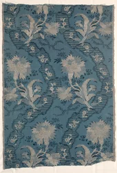 Dos paneles unidos de seda figurada, 1723-1774