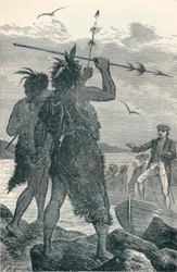 Dos Nativos Disputan el Desembarco del Capitán Cook, 1904