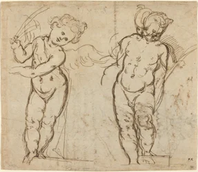 Dos putti de pie [recto]