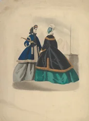 Dos mujeres con abrigos, 1863-64