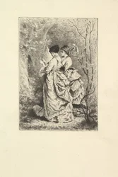 Dos jóvenes damas en un jardín, 1873-74