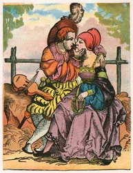 Dos amantes, siglo XVI