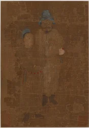 Dos figuras masculinas de pie, dinastía Ming, siglo XVII