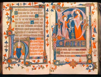 Dos páginas de Un Libro de Horas, c1350