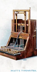Máquina de escribir patentada por John Pratt en 1866
