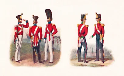 Uniformes del 86º Regimiento, 1842, y Regimiento, 1848